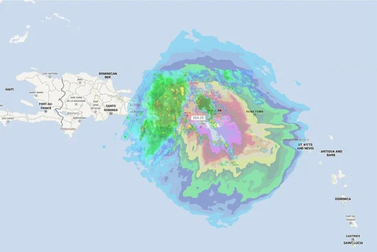 data chart of hurricane Fiona